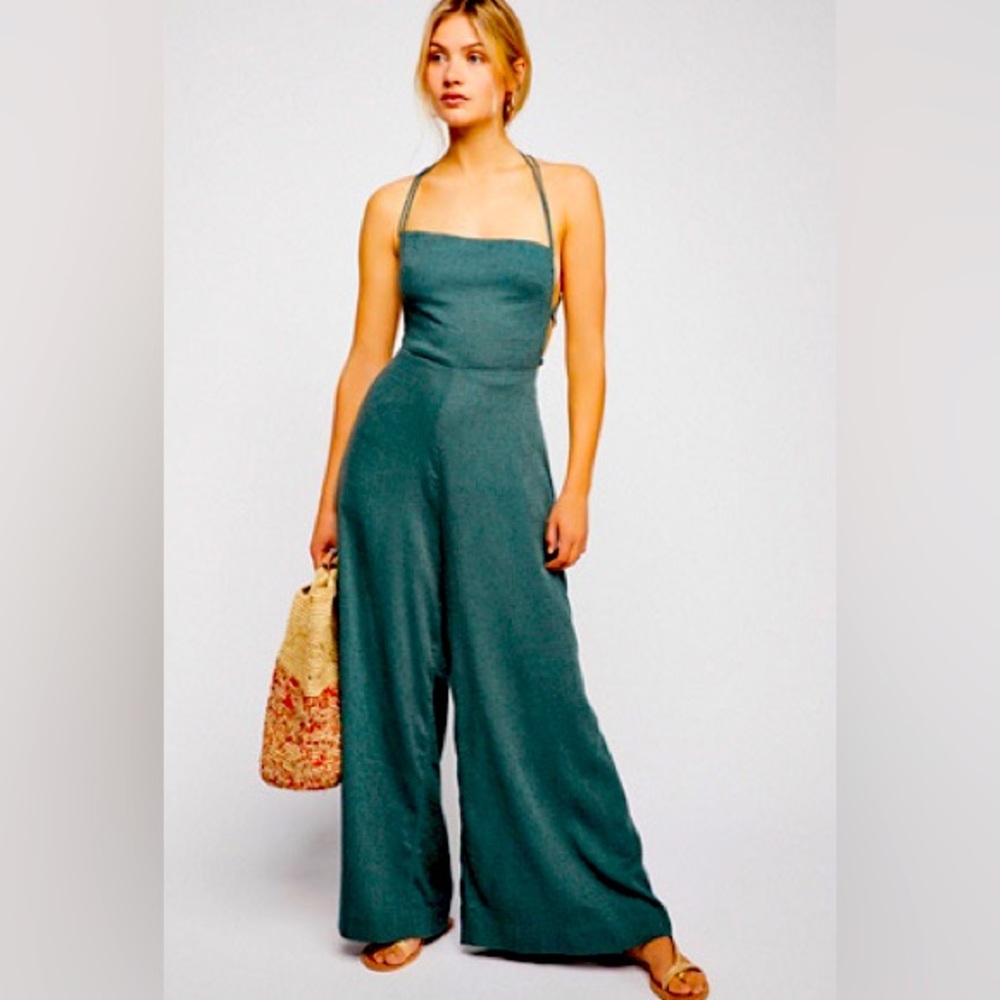 TAGS ON, NEVER WORN Free People Got Your Back Jumpsuit in Lochness - size M
